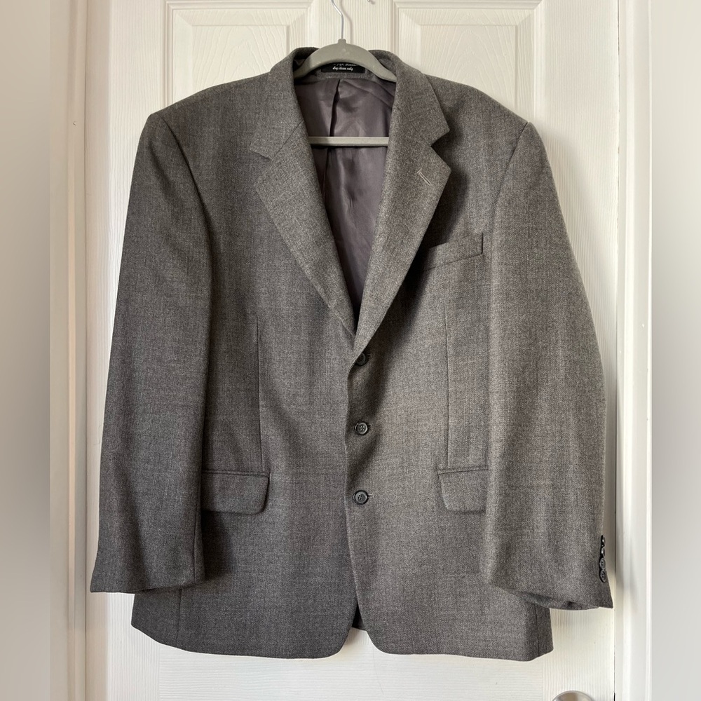 Gianfranco Ruffini Italy Gray Lambswool Blazer Size 43R